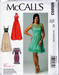 a women's dress and top sewing pattern from the misses book, mccall's