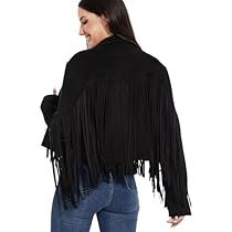 Edgy Cowgirl Style, Fringe Jacket Outfit, Black Fringe Jacket, Barbie Jacket, Cowgirl Jacket, Women Of Rock, Cropped Coat, Fringe Leather Jacket, Tassels Fashion