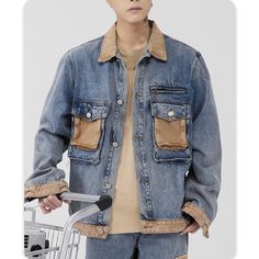 Classic Mens Denim Coats Pocket Loose Jean Jackets Color: Blue Material: Cotton Blend Asian Size: M L XL XXL M: Length 68cm 26.7in, Bust 104cm/ 40.9in L: Length 69cm 27.1in, Bust 108cm/ 42.5in XL: Length 71cm 27.9in, Bust 112cm/ 44.1in XXL: Length 72cm 28.3in, Bust 116cm/ 45.7in Payment Method:  All kinds of payments Shipping: I ship it to US with Standard Speedpak Contact with me:  Please message me i will reply to you within 6 hours Return:  Accept 30 days after delievered return without reaso