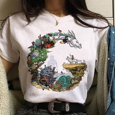 Studio Ghibli Spirited Away Hayo Anime Shirts - FIHEROE. Totoro Ghibli, Totoro T Shirt, Harajuku Aesthetic, Button Front Shirt Dress, Shirt Dress Casual