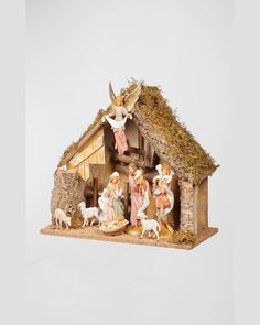 a nativity scene with the birth of jesus