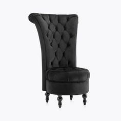 Black High Back Accent Chairs, Button Tufted Chair, Upper Manhattan, Wingback Accent Chair, Traditional Armchairs, Ottoman Chair, Unusual Furniture, Armless Accent Chair, Foot Rest Ottoman