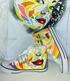 ♥ Pop Art Sneakers, Handpainted Hi Tops, Pop-Art Shoes, Painted Face, Hand Painted Sneakers, Painted Hi-Tops, Polygonal Face, Geometric Face ♥ HAND PAINTED HI TOPS by DiqnaDesign. ------- SIZE & DETAILS ------- Shoes are hand painted with professional water resistant textile paint DIFFERENT SIZES Multicolor Hand-painted High-top Sneakers, Multicolor Hand Painted High-top Sneakers, Artsy Hand Painted Multicolor Sneakers, Artistic Hand Painted High-top Custom Sneakers, Artistic Custom Sneakers With Artwork, Artistic Hand Painted High-top Sneakers, Artistic Hand Painted Multicolor Custom Sneakers, Artistic Hand-painted Multicolor Custom Sneakers, Artistic Custom White Sneakers With Artwork