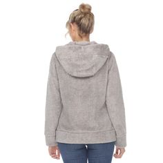 Our cozy and super soft HIgh Pile Fleece jacket is a classic cold-weather essential. Relaxed fit that is perfect for layering and casual wear. Cut from a plush HIgh Pile Fleece fabric to give you that cuddly feels while staying stylishly warm. Features a full front zip, kangaroo pockets, adjustable hoodie and banded hem. Sherpa Fabric, Sherpa Coat, Sherpa Jacket, White Mark, Long Cardigan, Front Design, Gray Jacket, Fleece Jacket, Front Open