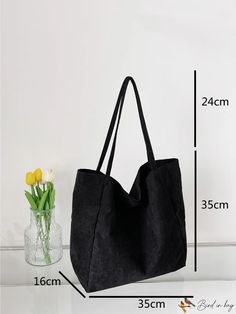 BirdinBag - Sleek Shoulder Tote: Embrace Minimalism with Style Casual Square Bag, Casual Solid Color Square Bag, Casual Square Solid Color Bag, Casual Solid Color Shopping Bag, Casual Shopping Bag In Solid Color, Rectangular Solid Color Canvas Bag For Daily Use, Casual Solid Square Bags, Casual Square Solid Color Shoulder Bag, Casual Solid Color Bags For Daily Use