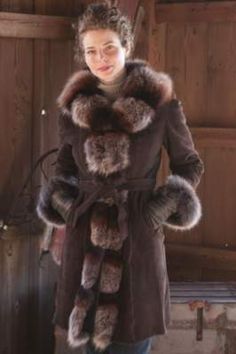 Women's Gemma Sheepskin Coat with Fox Fur Trim By Overland Sheepskin Co, http://www.overland.com/Products/NewNotable-590/CustomerFavorites-630/WomensCustomerFavorites-1005/WomensGemmaSheepskinCoatwithFoxFurTrim/PID-17501.aspx Luxury Fall Fur Coat With Faux Fur Trim, Luxury Fur Coat With Faux Fur Trim For Fall, Luxury Winter Fur Coat With Feather Trim, Luxury Fur Coat With Feather Trim For Fall, Luxury Fur Coat With Feather Trim For Winter, Luxury Feather-trimmed Fur Coat For Fall, Fabulous Fox, Trim Styles, Promo Gifts