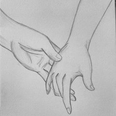 a drawing of two hands holding each other