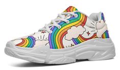 Rainbow Dreams Chunky Sneakers Colourful Chunky Sneakers, Multicolor Chunky Sneakers With Contrast Sole, Multicolor Chunky Sneakers With Rubber Sole, Multicolor Low-top Chunky Sneakers, Multicolor Synthetic Chunky Sneakers For Streetwear, Backpack Lunch Bag, Faux Fur Boots, Shoes Boots Ankle, Winter Sneakers