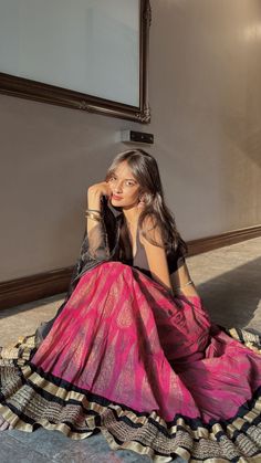 Poses For Pictures In Lehenga, Lehenga Picture Ideas, Lehenga Photoshoot Poses, Pose In Lehenga, Aesthetic Desi Outfits, Desi Photoshoot Ideas, Poses In Lehenga, Lehenga Photoshoot, Lehnga Photoshoot Poses