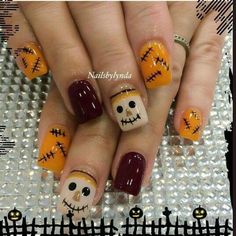 Scarecrows Nails, Nail Art Noel, Trending Nails, Fingernail Designs, Seasonal Nails, Fall Acrylic Nails