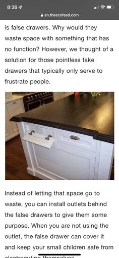 an image of a kitchen counter top that has been painted white and black with the words,