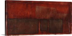 an abstract painting with red and brown colors