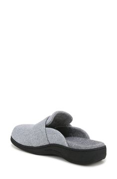 This cozy mule has a plush upper to keep you comfortable while the VIO MOTION™ cushioniong provides both flexibility and stability with every step. Cushioned footbed with arch support Textile upper and lining/synthetic sole Imported Comfortable Slip-on Slides With Ortholite Insole, Comfortable Slides With Ortholite Insole, Slip-on Synthetic Slippers With Arch Support, Gray Synthetic Slippers With Textured Footbed, Comfortable Synthetic Slip-on Slippers, Comfortable Cushioned Slide Slippers, Comfortable Foam Slip-on Slippers, Comfortable Indoor Slip-on Slides, Comfortable Foam Slippers With Cushioned Footbed