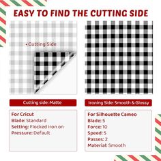 the instructions for cutting plaid fabric