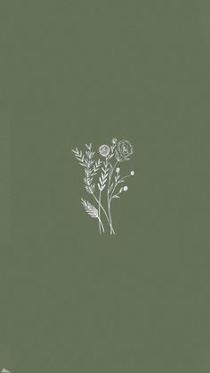 a drawing of flowers on a green background with the words, i love you in white