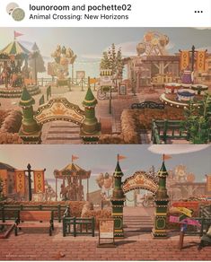 two different views of an amusement park