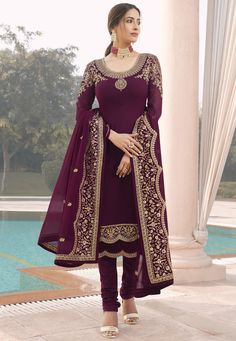 Celana Fashion, Churidar Suits, Georgette Dupatta, Trouser Suit, Salwar Kamiz, Pakistani Salwar Kameez, Zari Work, Pakistani Suits, Shalwar Kameez