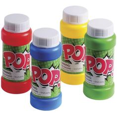 four different colors of pop paint