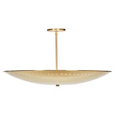 a large brass plated ceiling light fixture