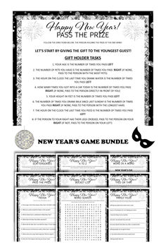 the new year's game bundle is shown in black and white