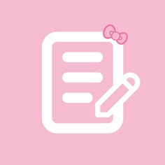 a pink background with a checklist and a pencil in the center, which is also an image of a hello kitty