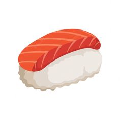 a piece of sushi on a white background