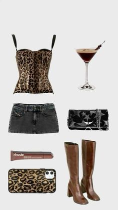 Fashion Magazine Aesthetic, Leopard Phone Case, Magazine Aesthetic, Boots Aesthetic, Leopard Outfit, Aesthetic Drink, Leopard Top, Couture Runway, Pinterest Outfits