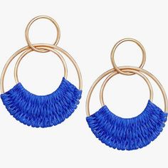 Blue Made Of Durable Wicker Raffia In Blue Approx 2.25" Post Style Available In Other Colors As Well, Listed Separately. More Raffia , Rattan And Wicker Accessories In My Closet / Shop Most Of My Other Earrings Are Dangle Types ( I Have The Wire Version Of These Listed Separately) That Can Be Upgraded To Solid Sterling Silver Or 14k Gold Filled Wires So If You Have Sensitive Ears Like Me, Check My Other Items For That Type. I Have A Background In Jewelry Design In Nyc And I Buy My Ear Wires From Blue Hoop Jewelry For The Beach, Trendy Blue Earrings For Spring, Trendy Blue Jewelry For Spring, Blue Hoop Jewelry For Summer, Trendy Blue Hoop Earrings For Spring, Trendy Blue Small Hoop Earrings, Adjustable Blue Hoop Earrings For Beach, Blue Small Hoop Earrings For Summer, Trendy Small Blue Hoop Earrings