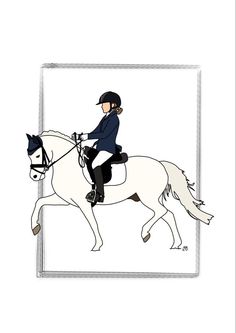 a woman riding on the back of a white horse next to a black and white dog