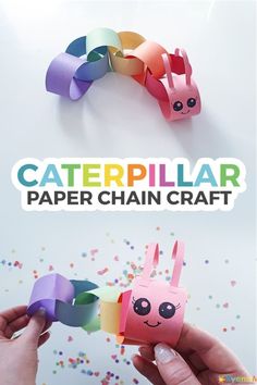 paper chain crafts for kids to make with the caterpillars and rainbow colors