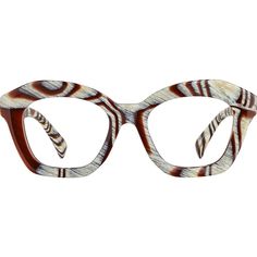 These showstopping cat-eye glasses are part of the Iris Apfel x Zenni Collection designed by style icon Iris Apfel. The glossy eyeglasses is made from our highest quality hand-polished acetate which provides a high shine. This versatile look is an excellent candidate for both statement glasses and high-fashion sunglasses (try them with mirror-tinted lenses!). For added comfort and durability the eyeglasses is fitted with spring hinges and has wider temple arms. | Zenni Women's Cat-Eye Prescription Eyeglasses Brown Plastic Peepers Reading Glasses For Women, Zenni Glasses, Cool Glasses Frames, Zenni Optical Glasses, Statement Glasses, Bold Glasses, Trendy Eyeglasses, Glasses Fashion Eyewear, Fly Fits