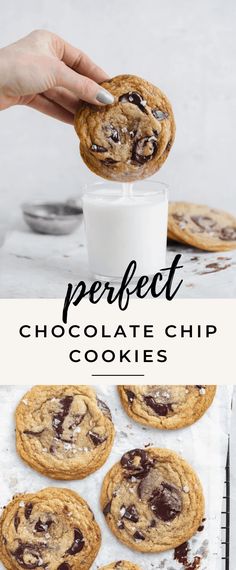 the perfect chocolate chip cookies are made with only 3 ingredients and ready to be eaten