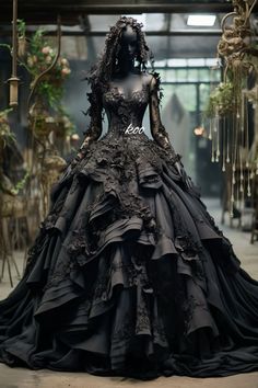 Alt Wedding Dress, Gothic Ballgown, Victorian Style Wedding Dress, Gothic Gowns, Wedding Dress With Long Sleeves, Black Wedding Gowns, Black Wedding Dress, Gothic Wedding Dress