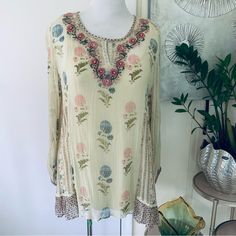 Gorgeous, Very Rare Nwot Soft Surroundings 100% Cupro Embroidered Sheer Tunic Top With Attached Cami Size Xl. Please Check All Details And Measurements On The Pictures. Awesome Blouse For Any Special And Casual Occasions! Pet And Smoke Free Home. Awesome Blouse, Soft Surroundings, Tunic Blouse, Tunic Top, Very Rare, Tunic Tops, Top Blouse, Womens Tops, Pet