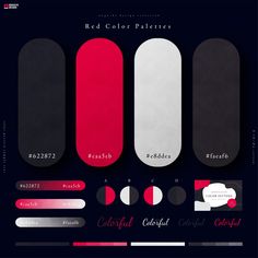 red, white and black skateboards are shown in this graphic art work with different colors