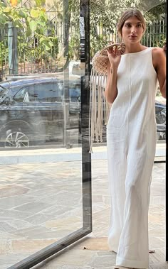 Linen Style Fashion, Minimalist Moda, Fancy Short Dresses, Linen Slip Dress, Women Summer Dresses, Casual Dresses Summer, Dresses Aesthetic, Kurtis With Pants