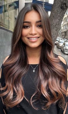 Chestnut Brown Ombre, Bronze Balayage On Dark Hair, Dark Bronze Hair, Chestnut Balayage Brunettes, Bronze Highlights On Dark Hair, Bronze Brown Hair, Bronze Brunette, Short Flippy Hairstyles, Flippy Hairstyles