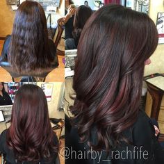 Deep red balayage highlights. Custom color. hair by Rachel Fife @ SF Salon Deep Red Balayage, Red Balayage Highlights, Pelo Color Vino, Red Balayage, Colored Hair Tips, Brown Hair Balayage, Haircut And Color