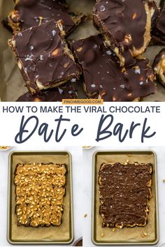 how to make the very best chocolate date bark recipe for desserts and parties - so good