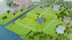 an interactive map shows the location of several tennis courts and water features in this area