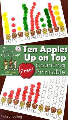 ten apples up on top counting printables for toddlers to practice counting with