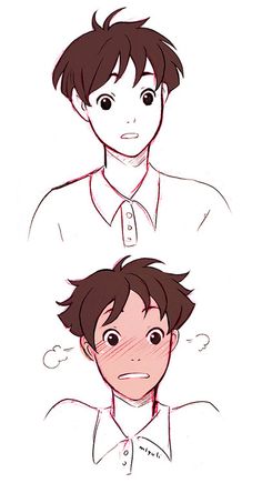 two drawings of the same person with different expressions