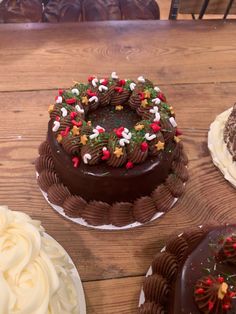 four different types of cakes are on the table