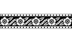 a decorative black and white border with flowers on the edge is shown in this image