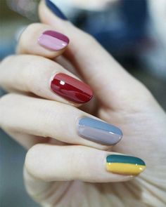 Half Nails, Korean Nail, Korean Nail Art, Korean Nails, Trendy Nail Art, Half And Half, Short Hairstyle, Elegant Nails, Luxury Nails