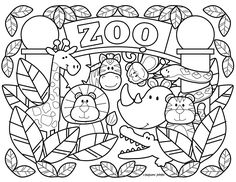 zoo animals coloring pages for kids to print out and color with the letter z on it