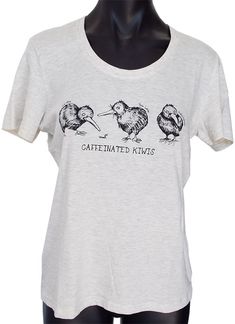 Funny+Caffeinated+Kiwis+Womens+T-shirt  http://www.shopnz.com/funny-caffeinated-kiwis-womens-t-shirt-xidp1408454.html Double Espresso, Flat White, Womens T Shirt, White Flats, White Trim, Iron On Patches, Neck T Shirt, Round Neck