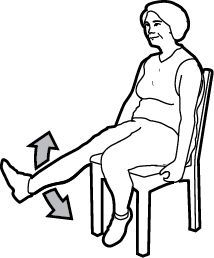 a drawing of a woman sitting on a chair with her foot up and pointing to the side