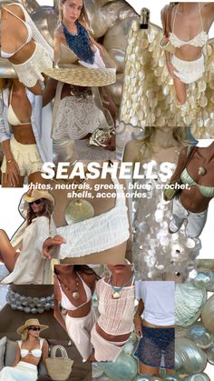 Bahamas Bachelorette Theme, Bachlorette Beach Themes Outfits, Pool Party Bachelorette Outfits, Seashell Outfit Aesthetic, Tropical Bachelorette Outfits, Bali Hens Party, Beach Hen Party, Bachelorette Beach Aesthetic, Seashells And Wedding Bells Bachelorette