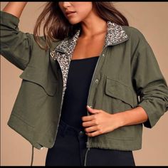 Brand New With Tags Olive Green Utility Jacket, Maternity Jacket, Olive Jacket, Olive Green Jacket, Green Utility Jacket, Walk In The Park, Cropped Blazer, Black High Heels, Fashion 2020